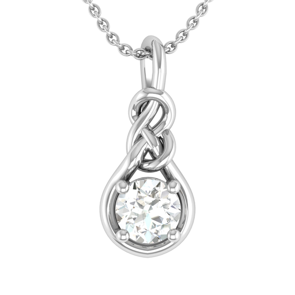 Sailor Knot Pendant with Solitaire in Sterling Silver