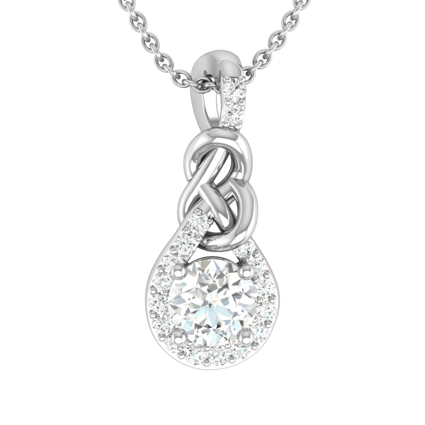 Sailor Knot Pendant with Solitaire in Sterling Silver