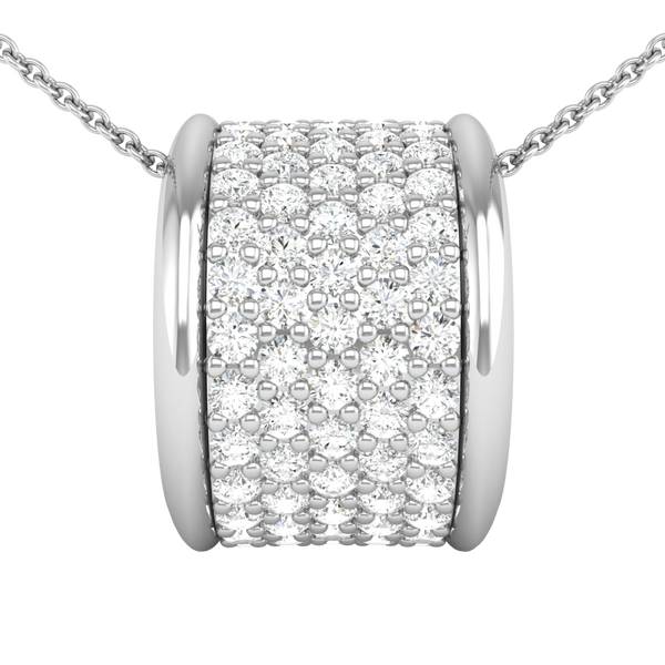 Five-Line Diamond Band Ring  Pendant in Sterling Silver