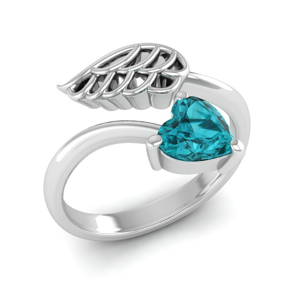 December - Turquoise: "Turquoise Angel Wing Ring - Tranquil Beauty to End the Year"