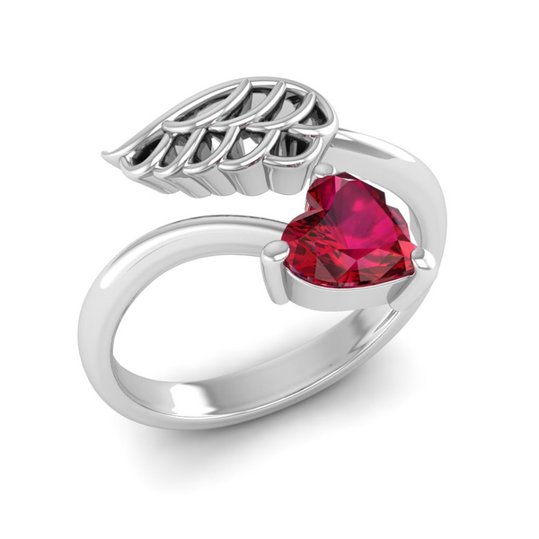 July - Ruby: "Ruby Angel Wing Ring - Ignite Your Passion"