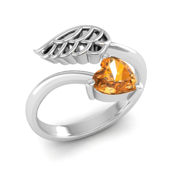 November - Topaz: "Topaz Angel Wing Ring - Brighten Your Days"