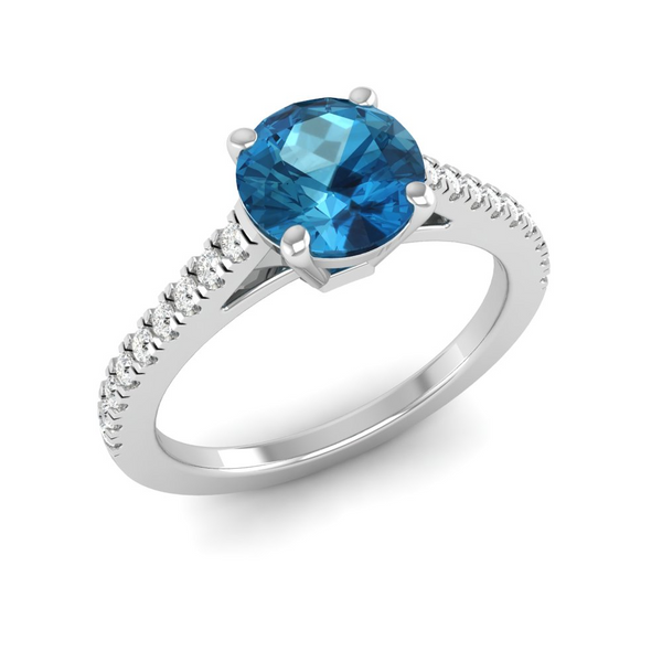 December - Turquoise "BlueJwel's Round Turquoise Solitaire Ring - A Token of Success"