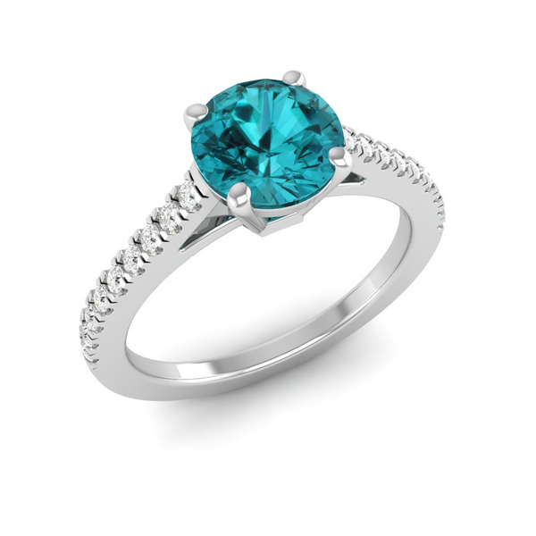 December - Turquoise "BlueJwel's Round Turquoise Solitaire Ring - A Token of Success"