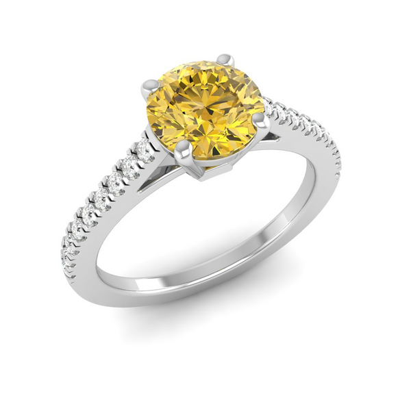 November - Topaz "BlueJwel's Round Topaz Solitaire Ring - Warmth and Affection"