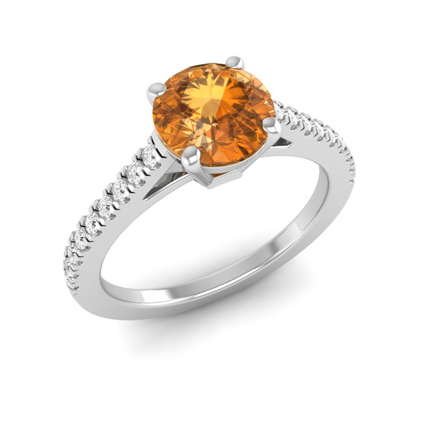 November - Topaz "BlueJwel's Round Topaz Solitaire Ring - Warmth and Affection"