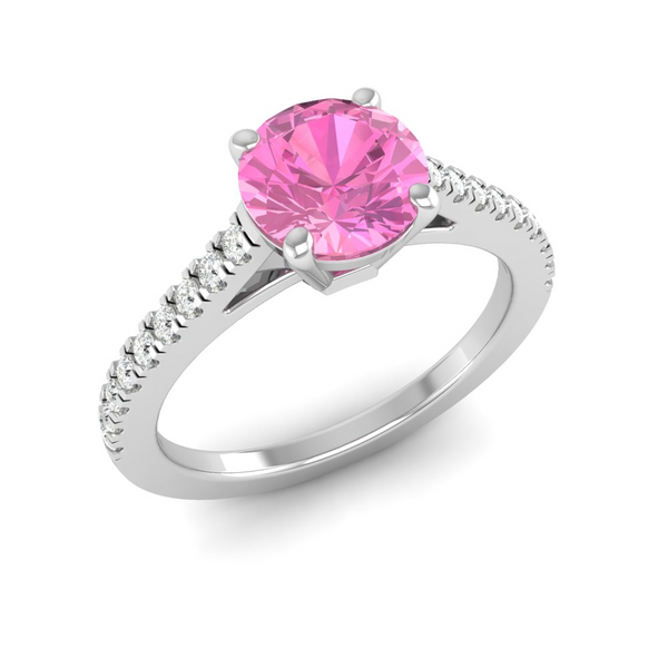 October - Tourmaline "BlueJwel's Round Opal Solitaire Ring - Creative Flames"