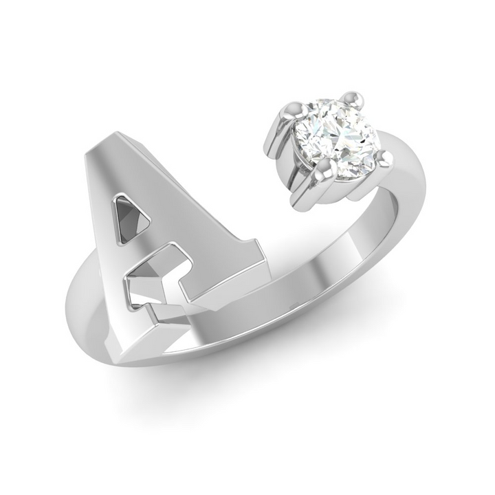 'A' Initial Ring with Diamond