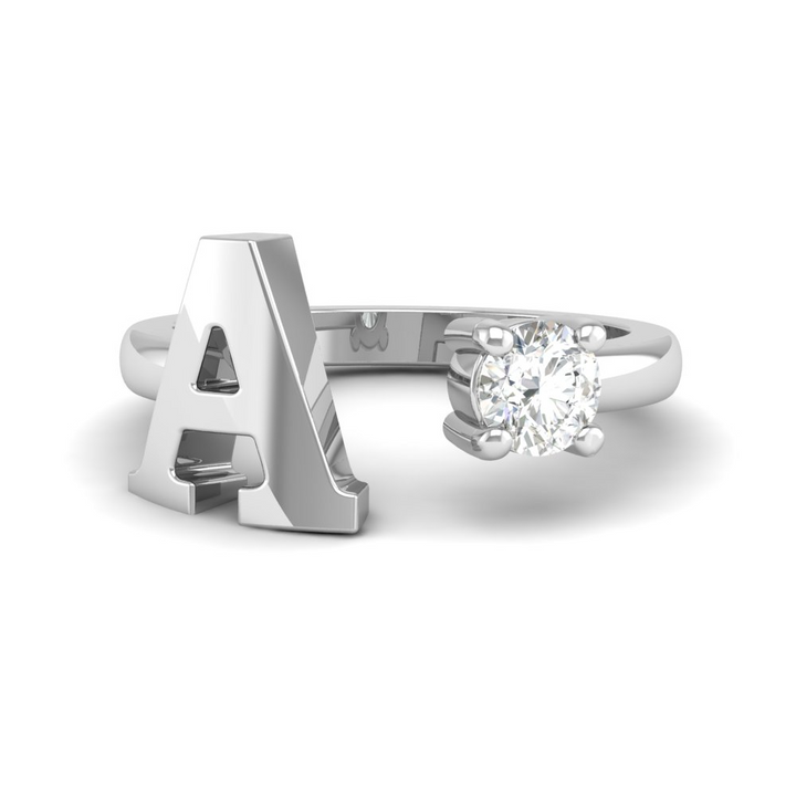 'A' Initial Ring with Diamond