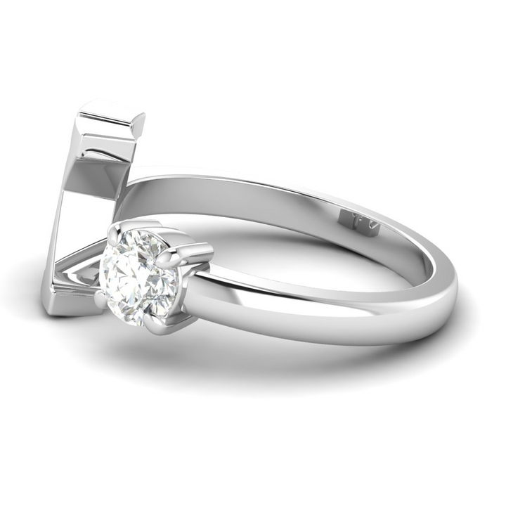 'K' Initial Ring with Diamond