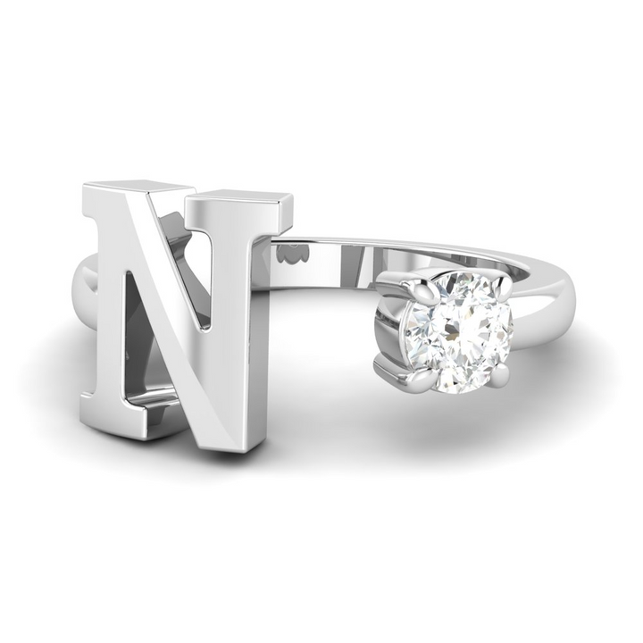 'N' Initial Ring with Diamond