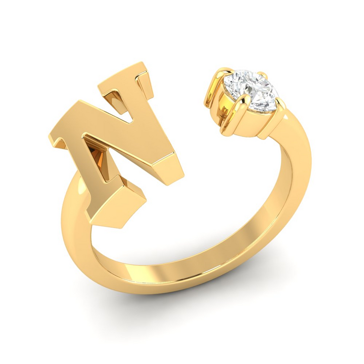 'N' Initial Ring with Diamond