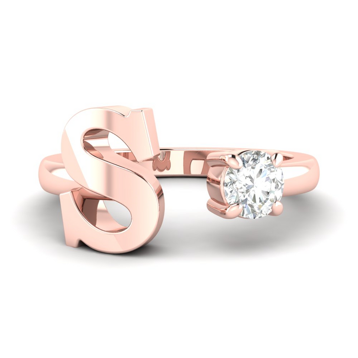 'S' Initial Ring with Diamond