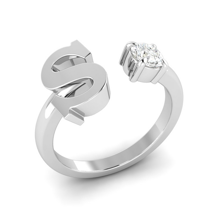 'S' Initial Ring with Diamond