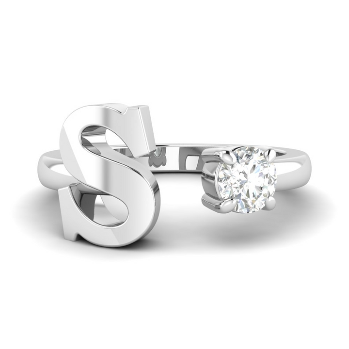 'S' Initial Ring with Diamond