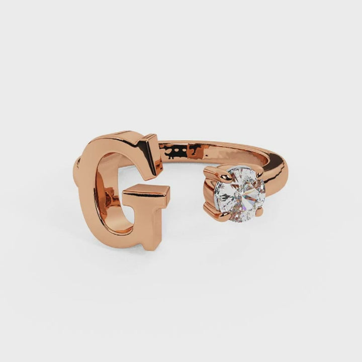 'G' Initial Ring with Diamond