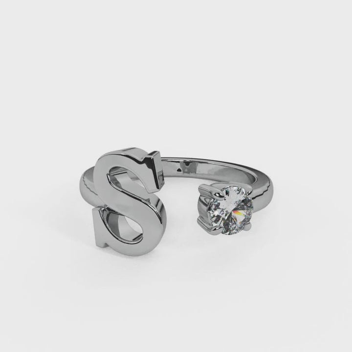 'S' Initial Ring with Diamond